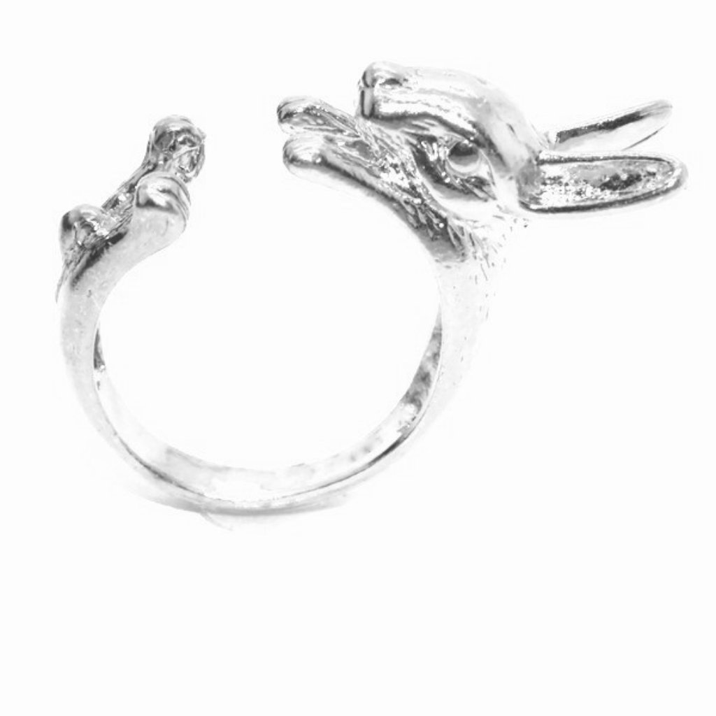 .925 Rabbit Ring Sterling Silver Pendant Charm